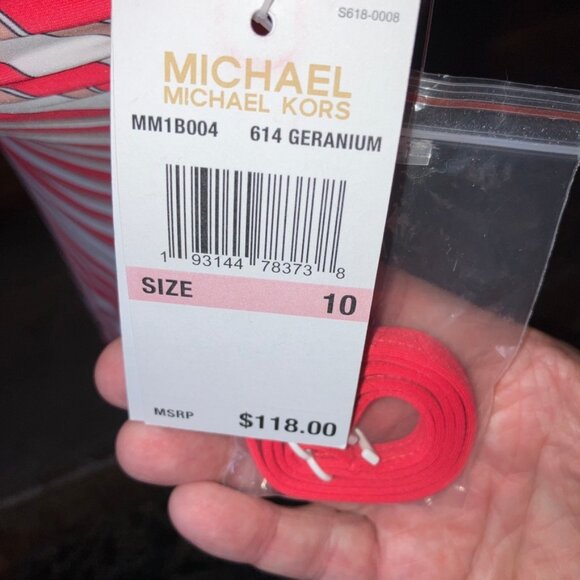 NWT Michael Kors Bandeau One-Piece Swimsuit in Zebra Print Size 10 - Picture 4 of 10